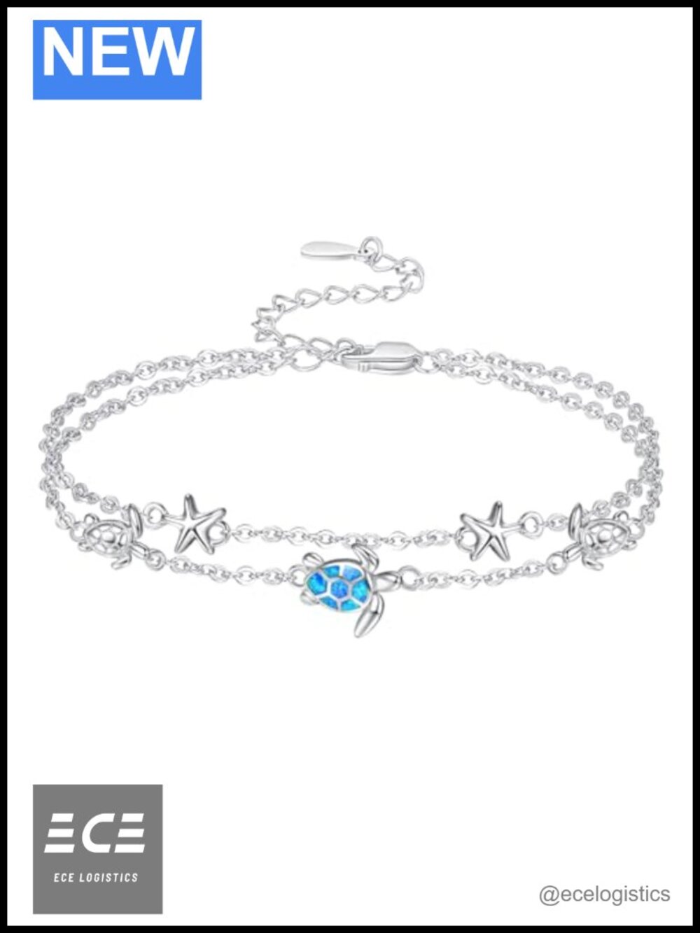 925 Sterling Silver Sea Turtle Anklet Adjustable Beach Jewelry Gift for Women